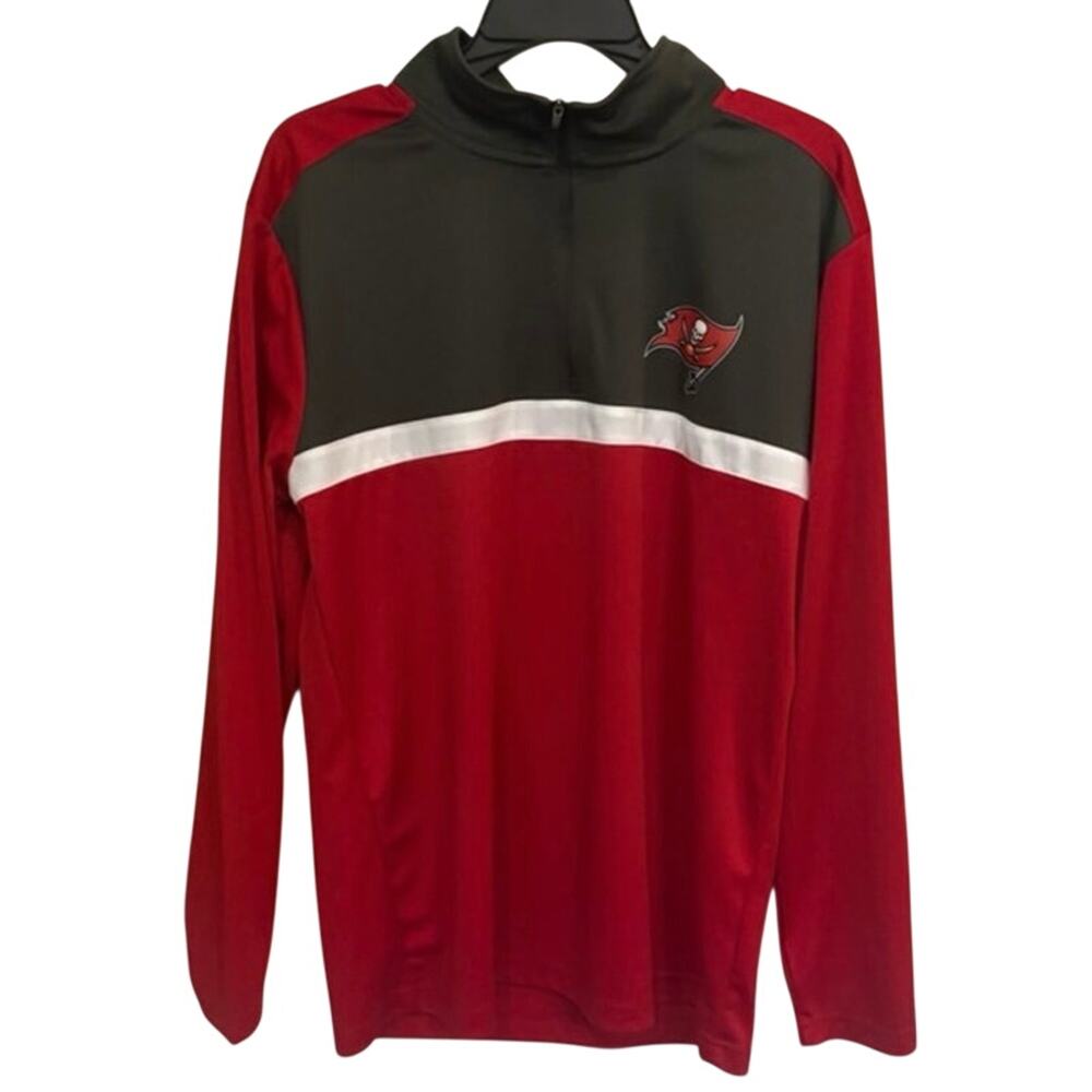 NFL Men’s Large‎ Tampa Bay Buccaneers Quarter Zip Shirt Long Sleeve Team Apparel